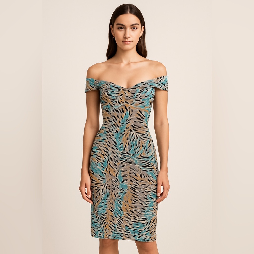 Chaser Abstract Animal Print Dress
